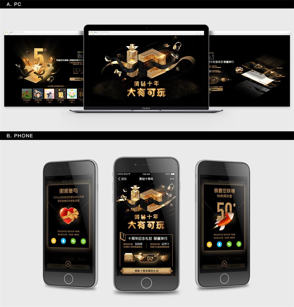 QQ空间黄钻10周年,设计师是如何做品牌设计的?