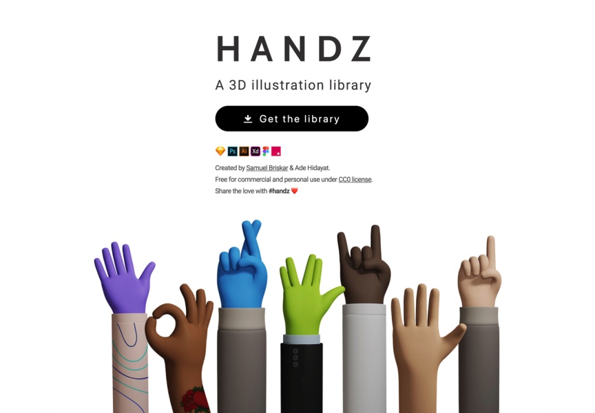 免费可商用!超过320种组合的3D手势插画素材打包下载